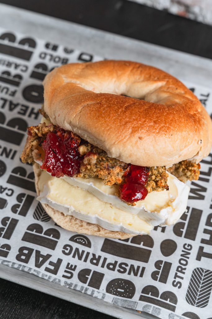 Brie and Cranberry Bagel
