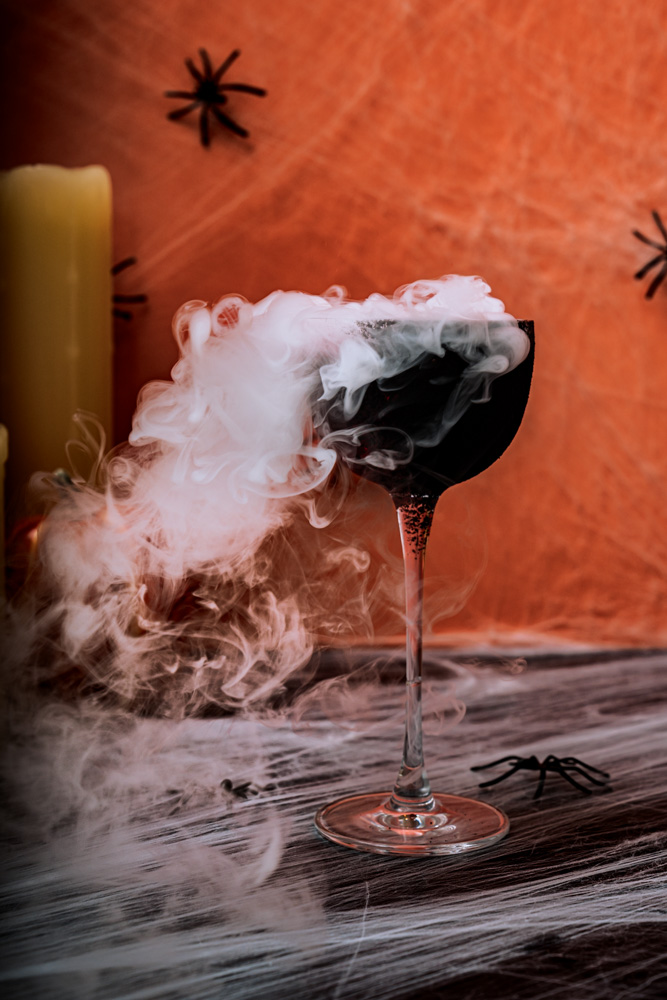 Spooky Halloween cocktail photography at Perola Bar Battersea