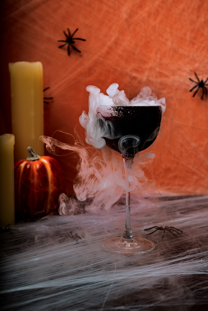 Spooky Halloween cocktail photography at Perola Bar Battersea