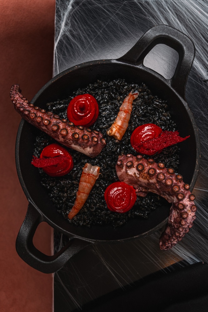 Halloween-themed food photography at JOIA Battersea