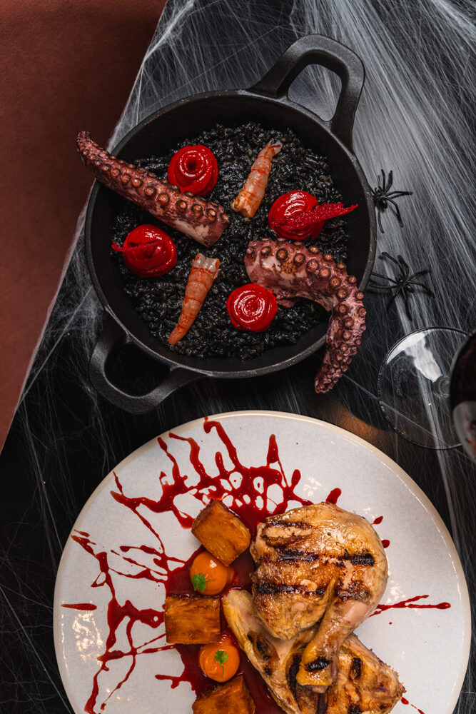 Halloween-themed food photography at JOIA Battersea