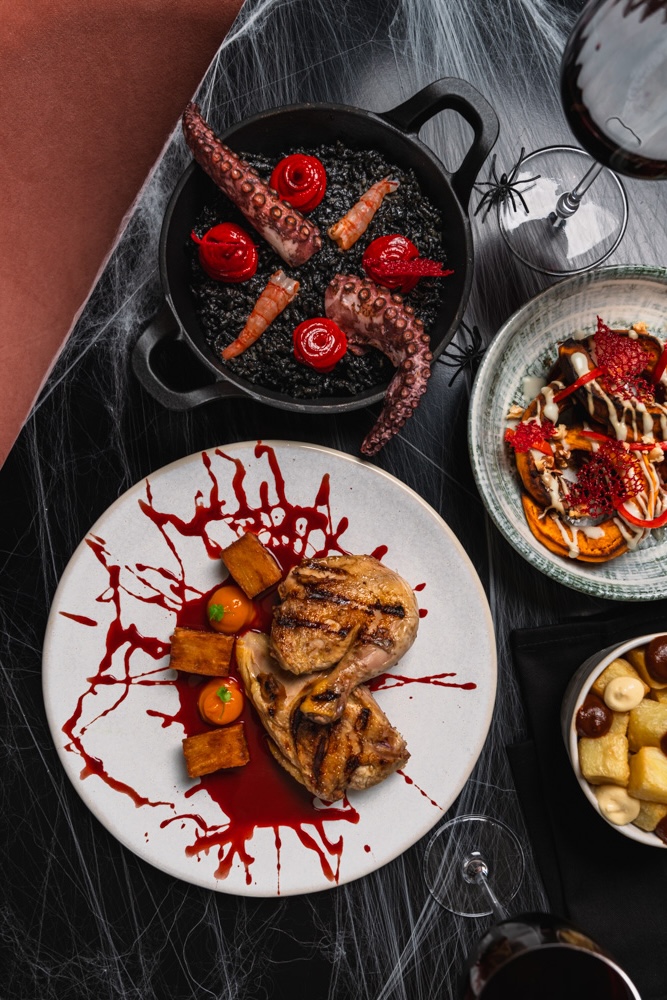Halloween-themed food photography at JOIA Battersea