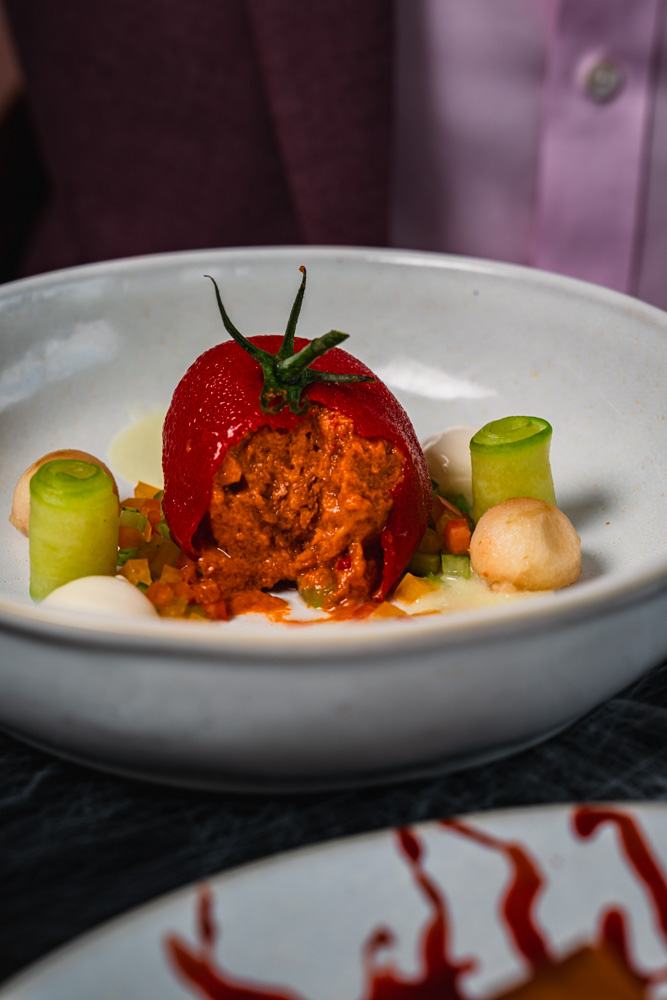 JOIA Battersea Halloween menu photography highlighting tomato mousse