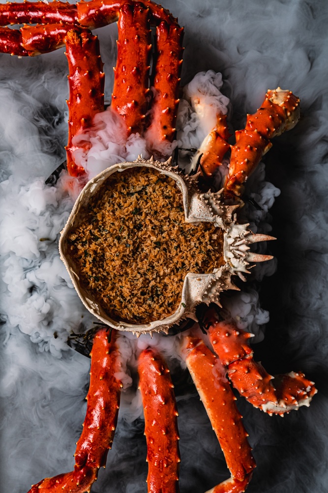 Dry ice smoke spider crab at JOIA Battersea Halloween shoot